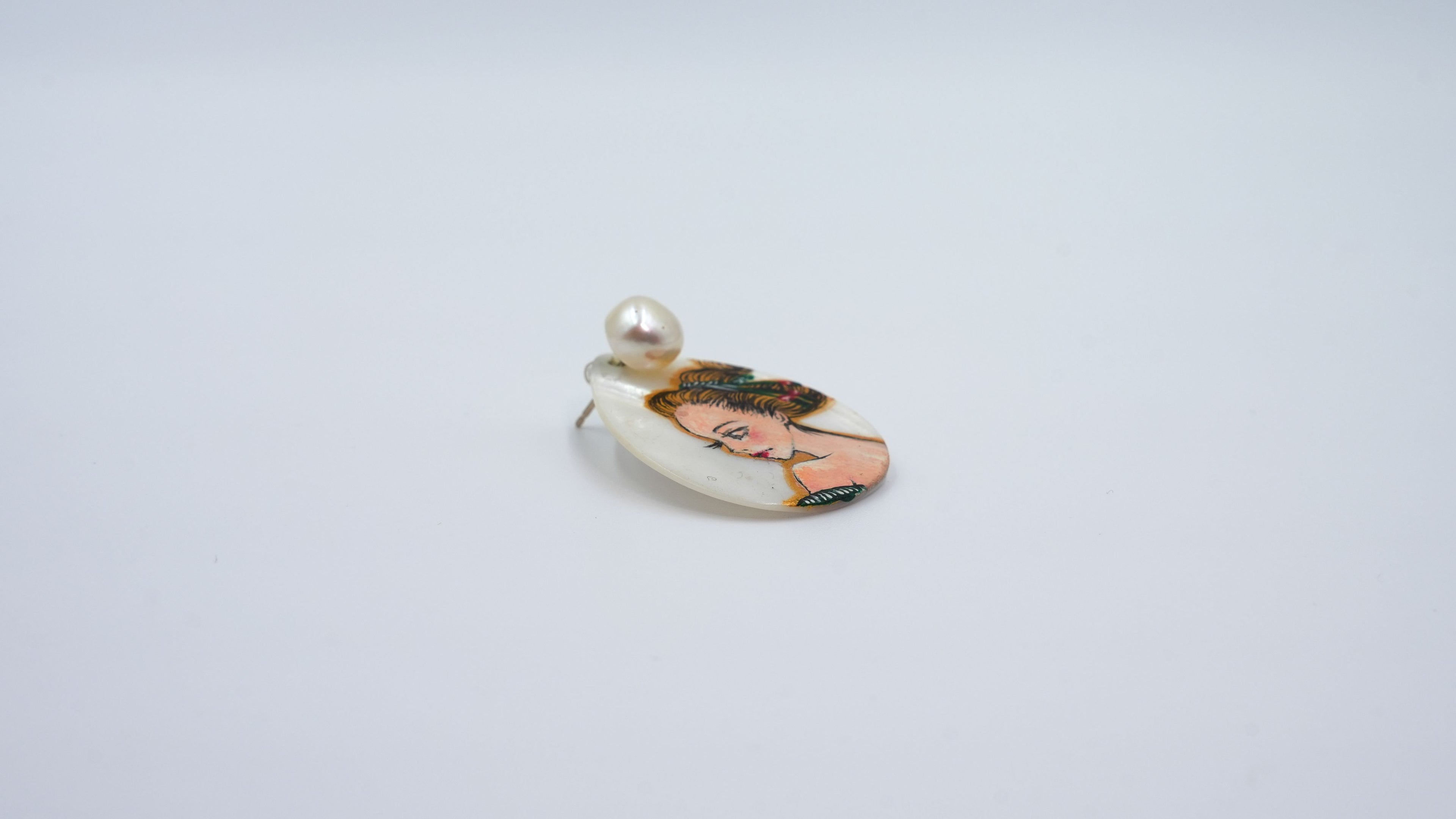 Hand-Painted Pearl Earrings