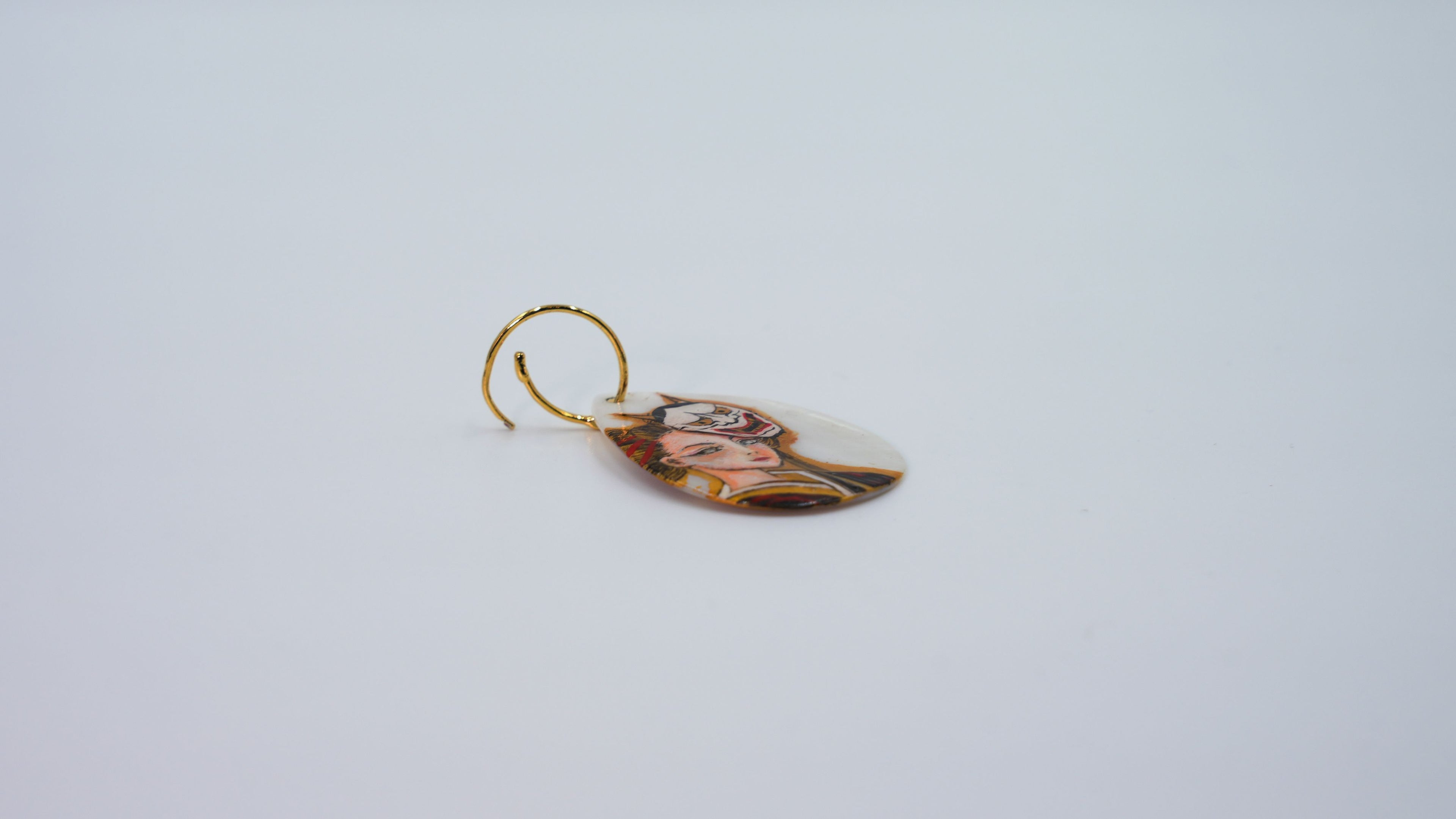 Hand-Painted Shell's Echo Haiku Pearl Earrings