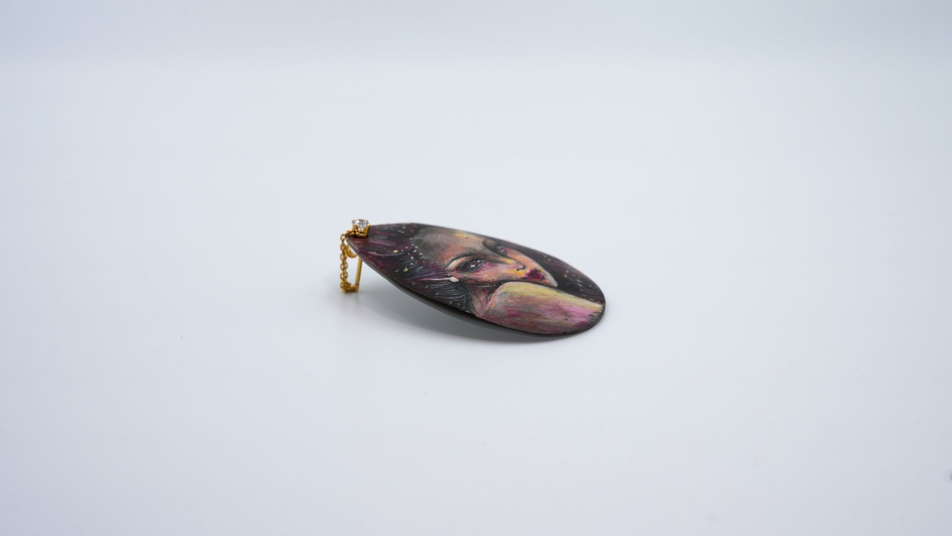 Hand-painted Norse Mythology Mother-of-Pearl Pendant