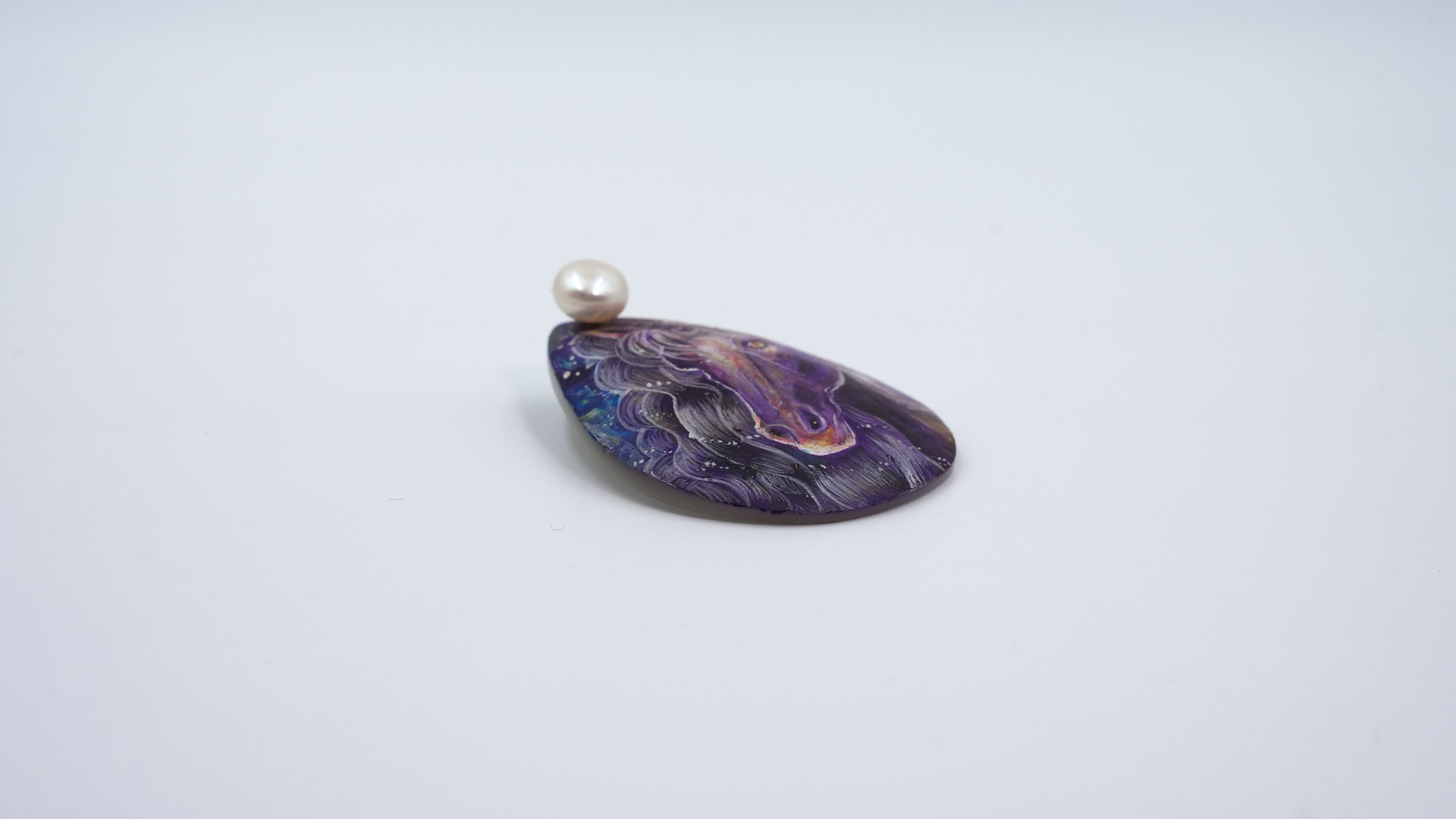 Hand-Painted Inspired Mother-of-Pearl Earrings