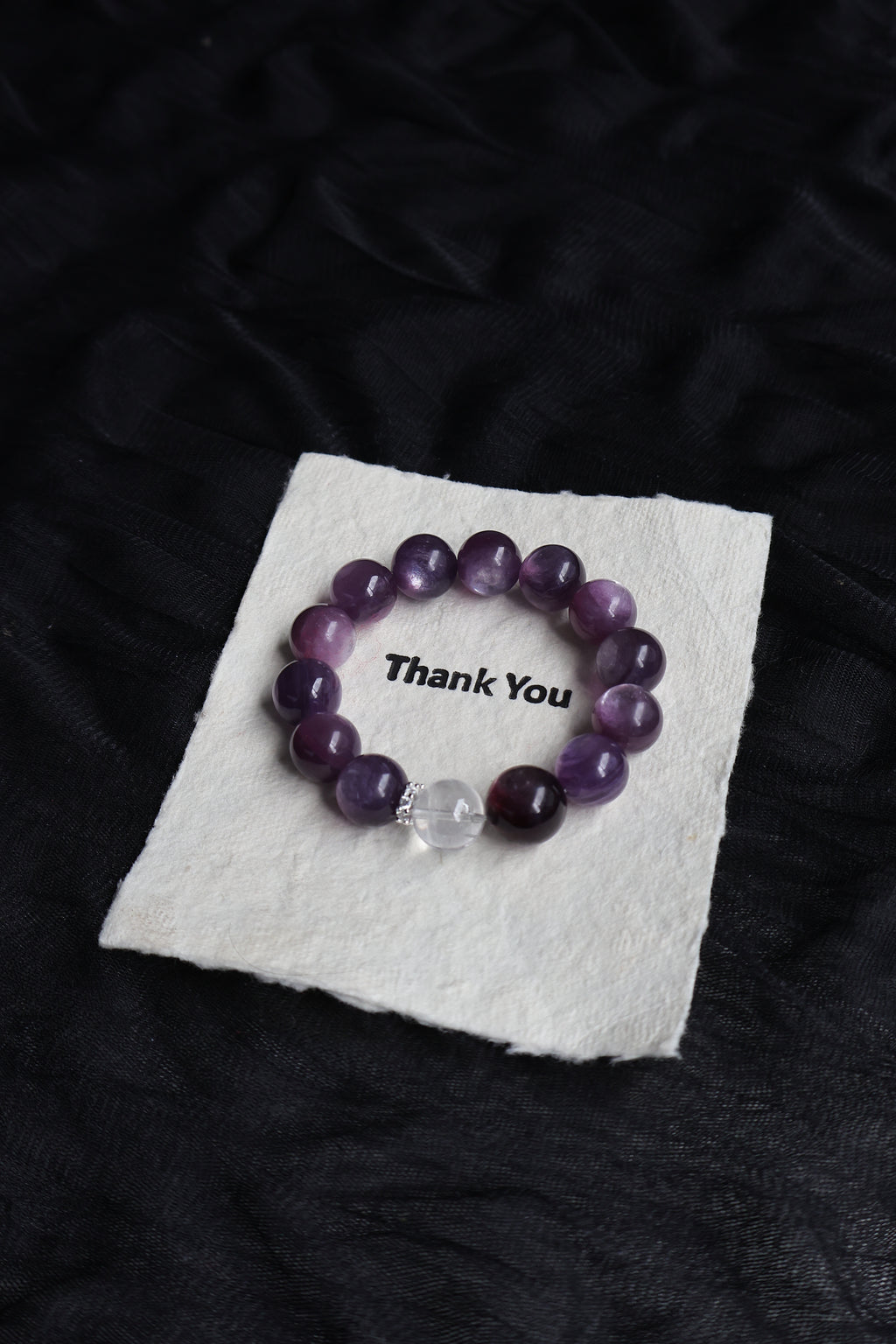 Purple Mica Stone paired with Clear Quartz