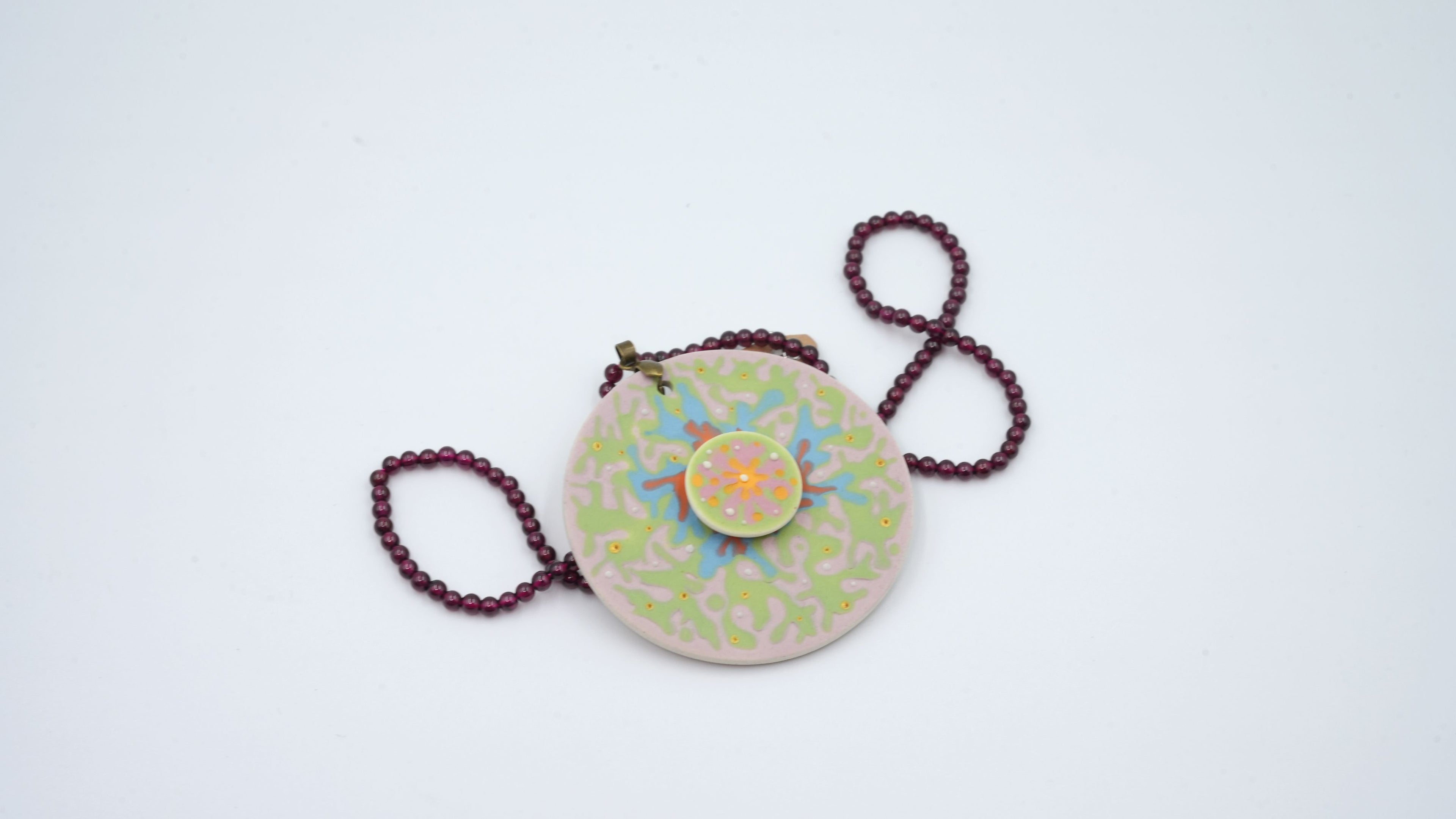 Handcrafted One-of-a-Kind Ceramic Pendant Necklace (Ethereal Clay Solitude)