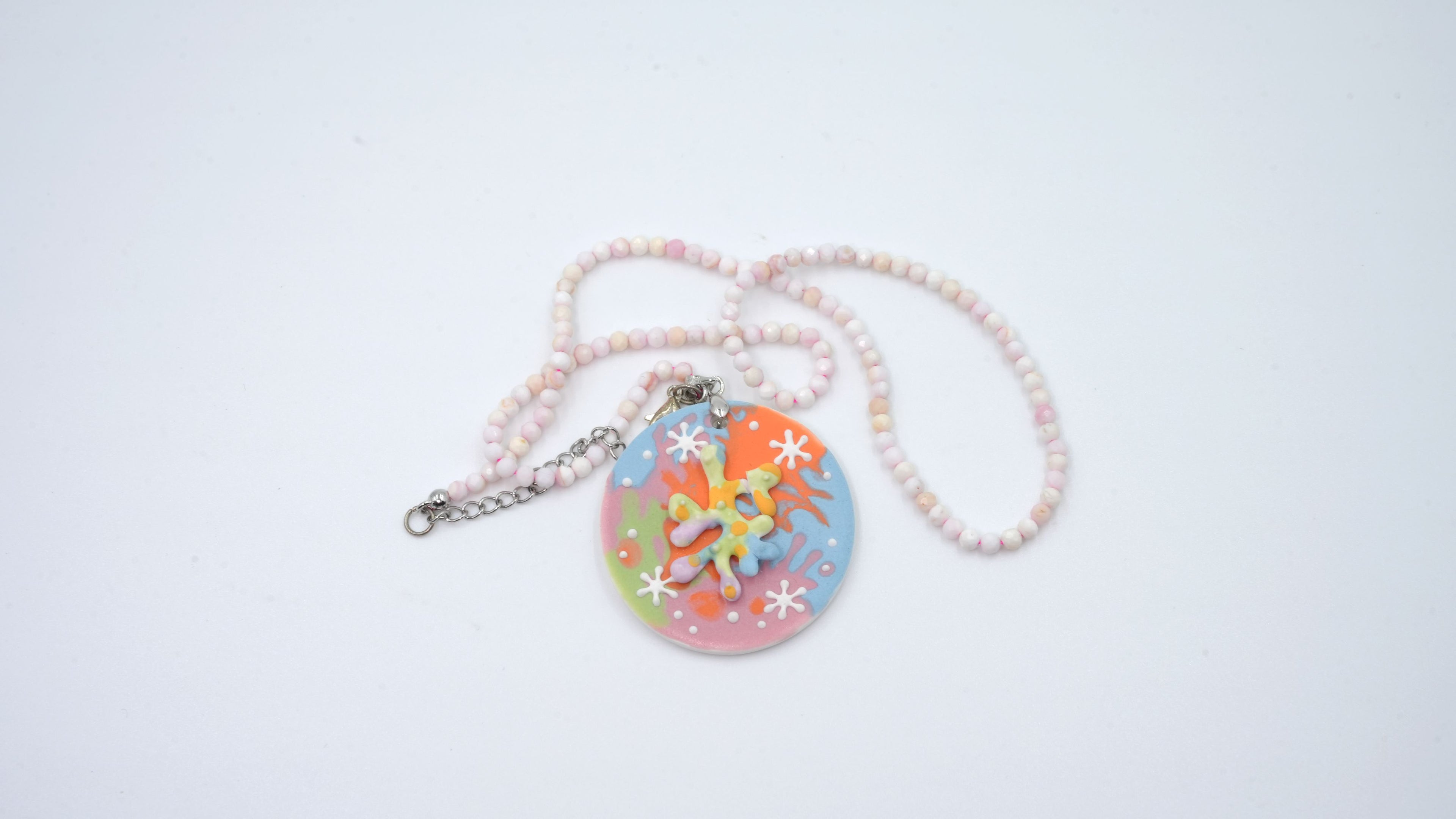 Handcrafted One-of-a-Kind Ceramic Pendant Necklace (Asteria Glow)