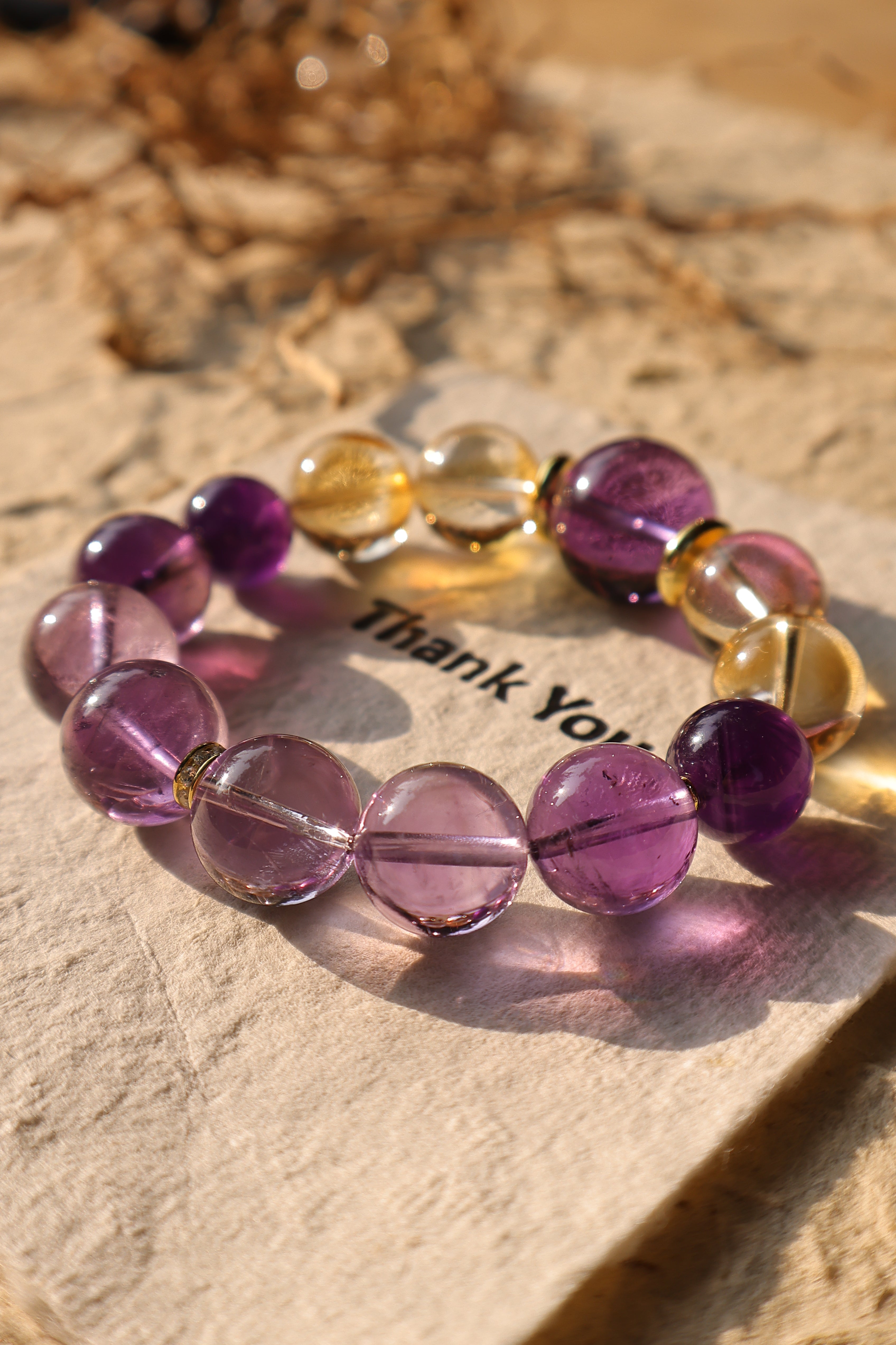 High-Quality Amethyst and Citrine Bracelet