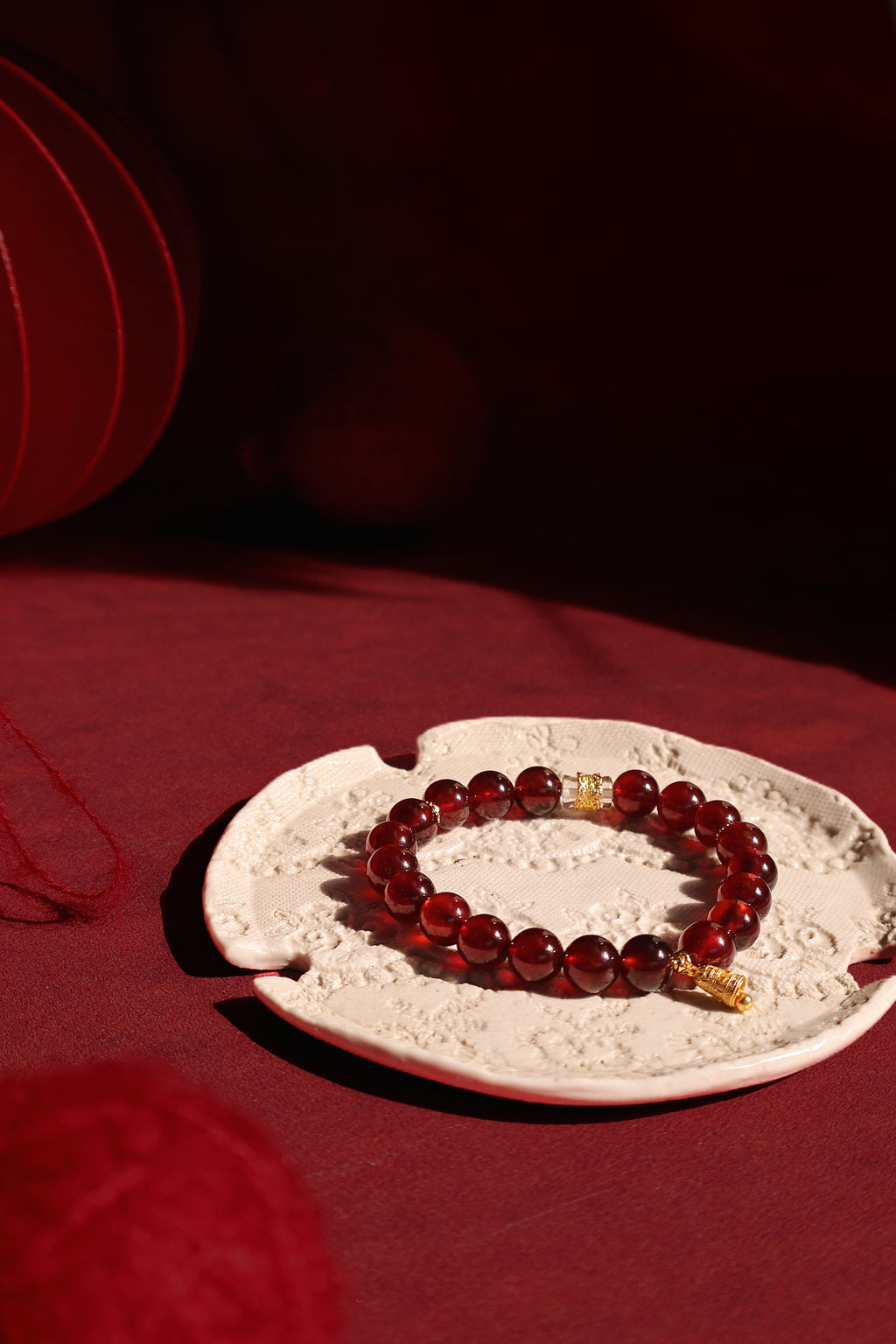 Garnet Bead Bracelet