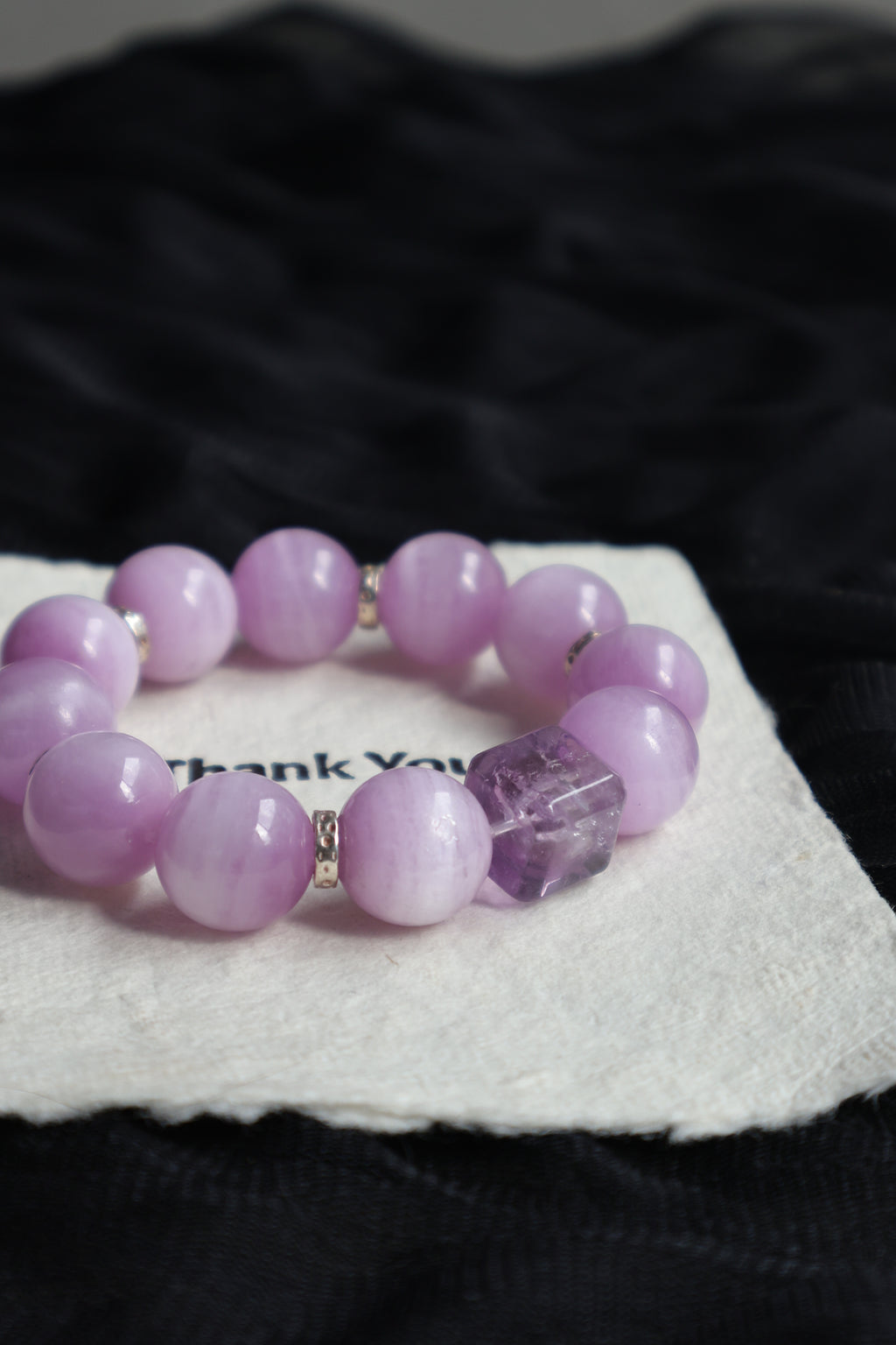 Kunzite with Amethyst bracelet