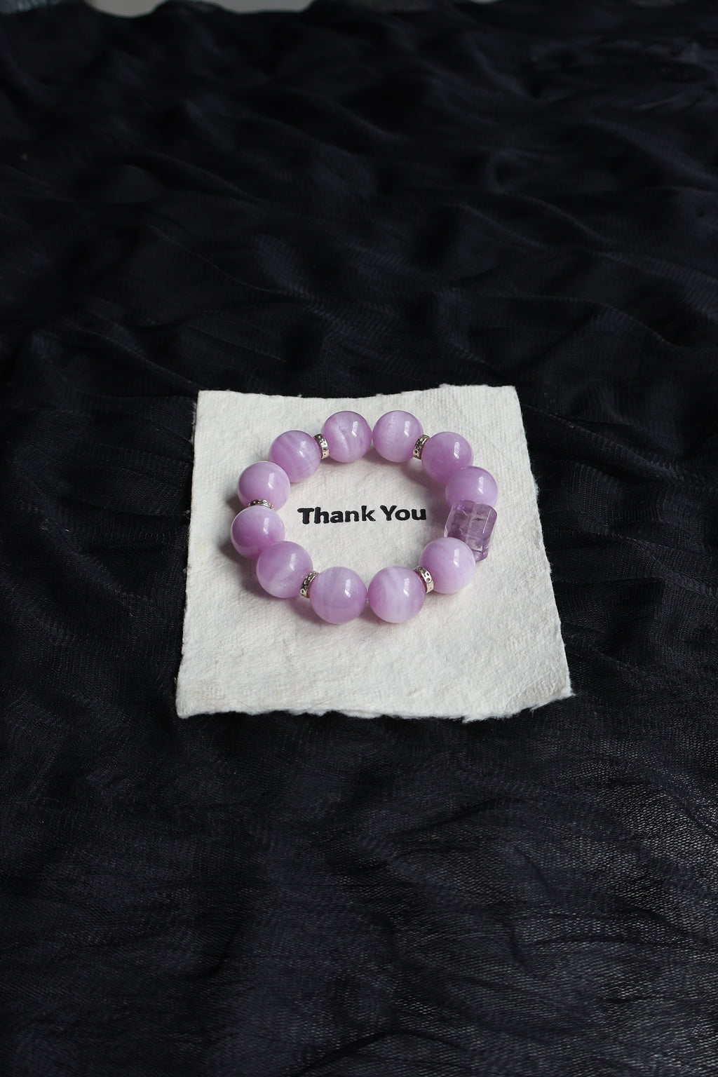 Kunzite with Amethyst bracelet