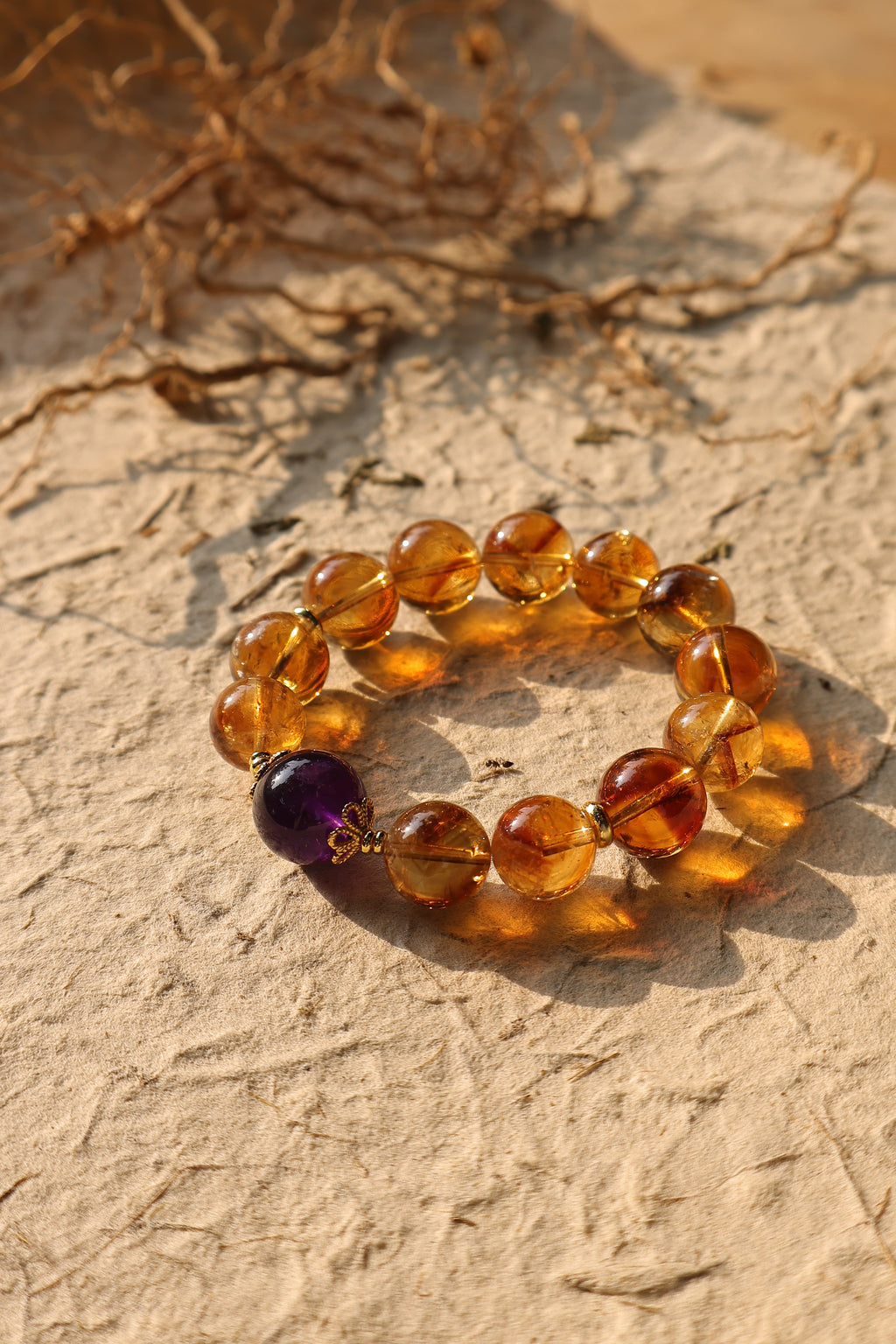 Amethyst paired with Citrine