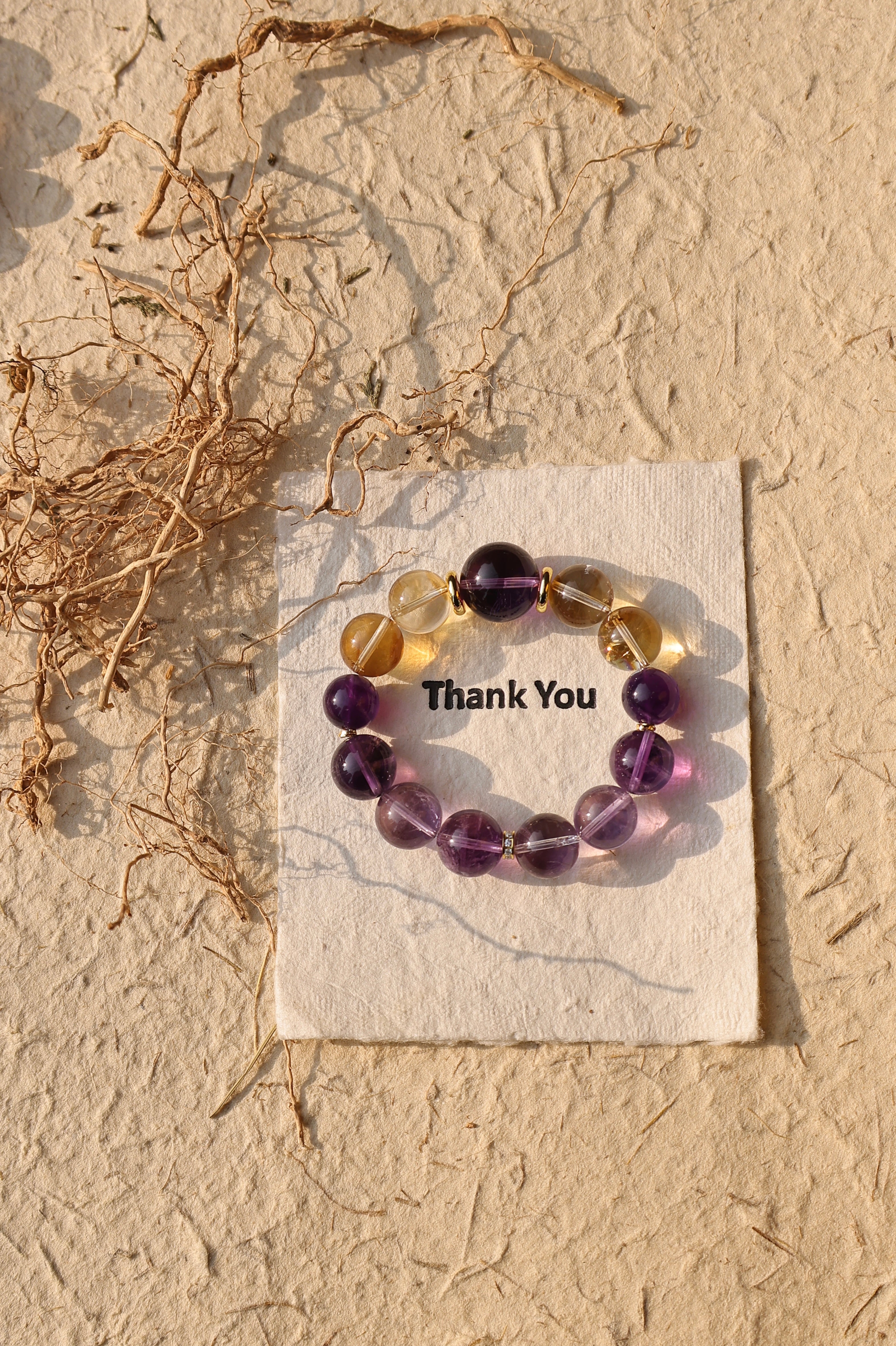 High-Quality Amethyst and Citrine Bracelet