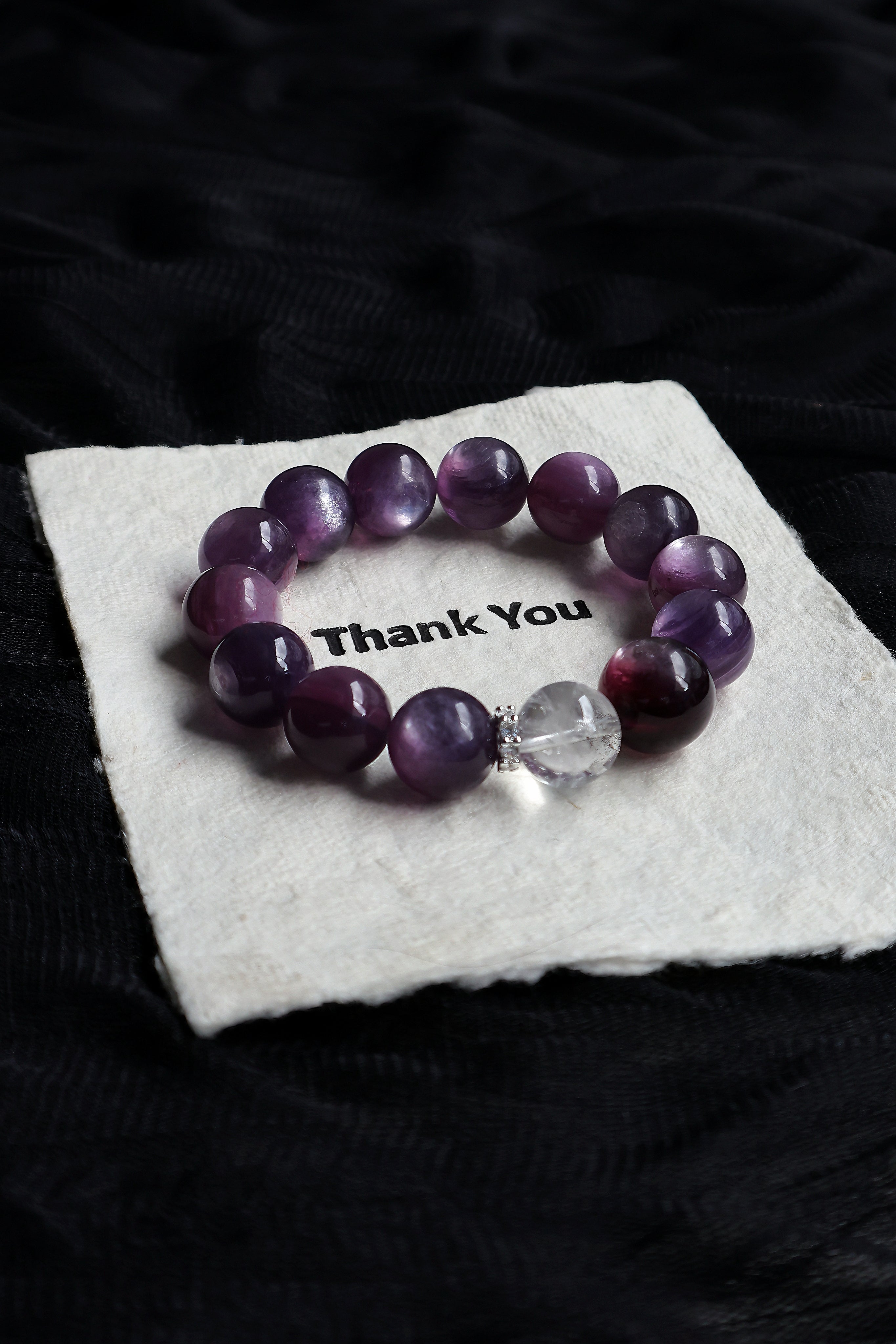 Purple Mica Stone paired with Clear Quartz