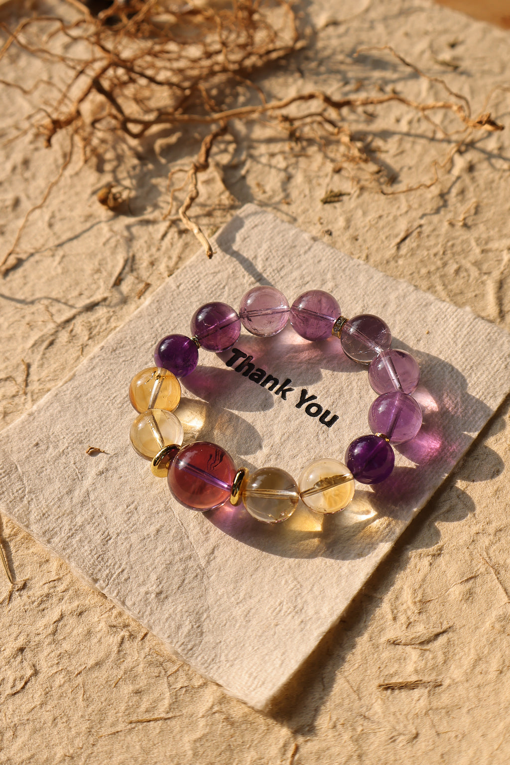 High-Quality Amethyst and Citrine Bracelet