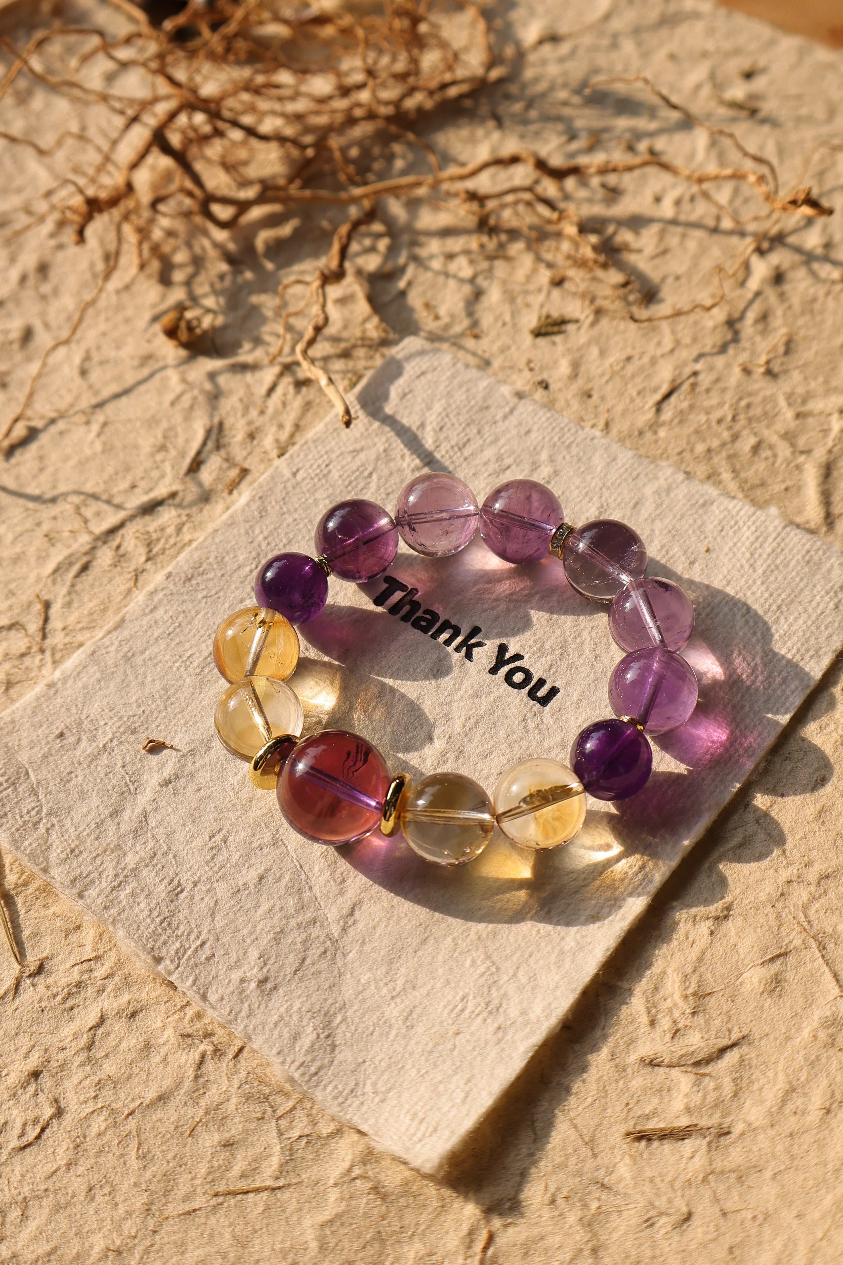 High-Quality Amethyst and Citrine Bracelet
