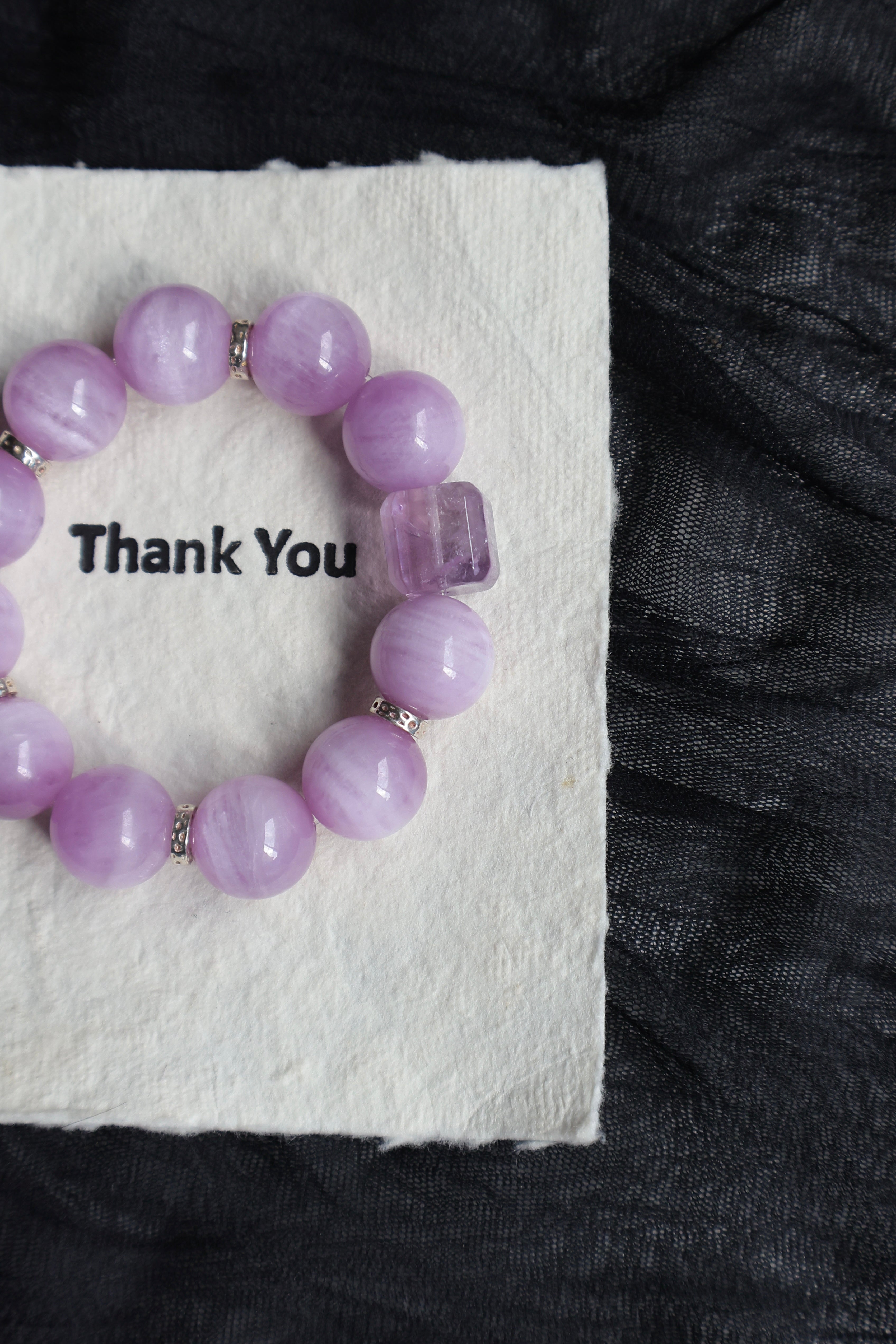 Kunzite with Amethyst bracelet
