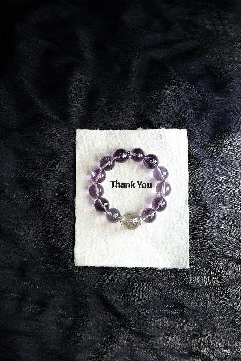 Amethyst paired with Gold Hair Crystal