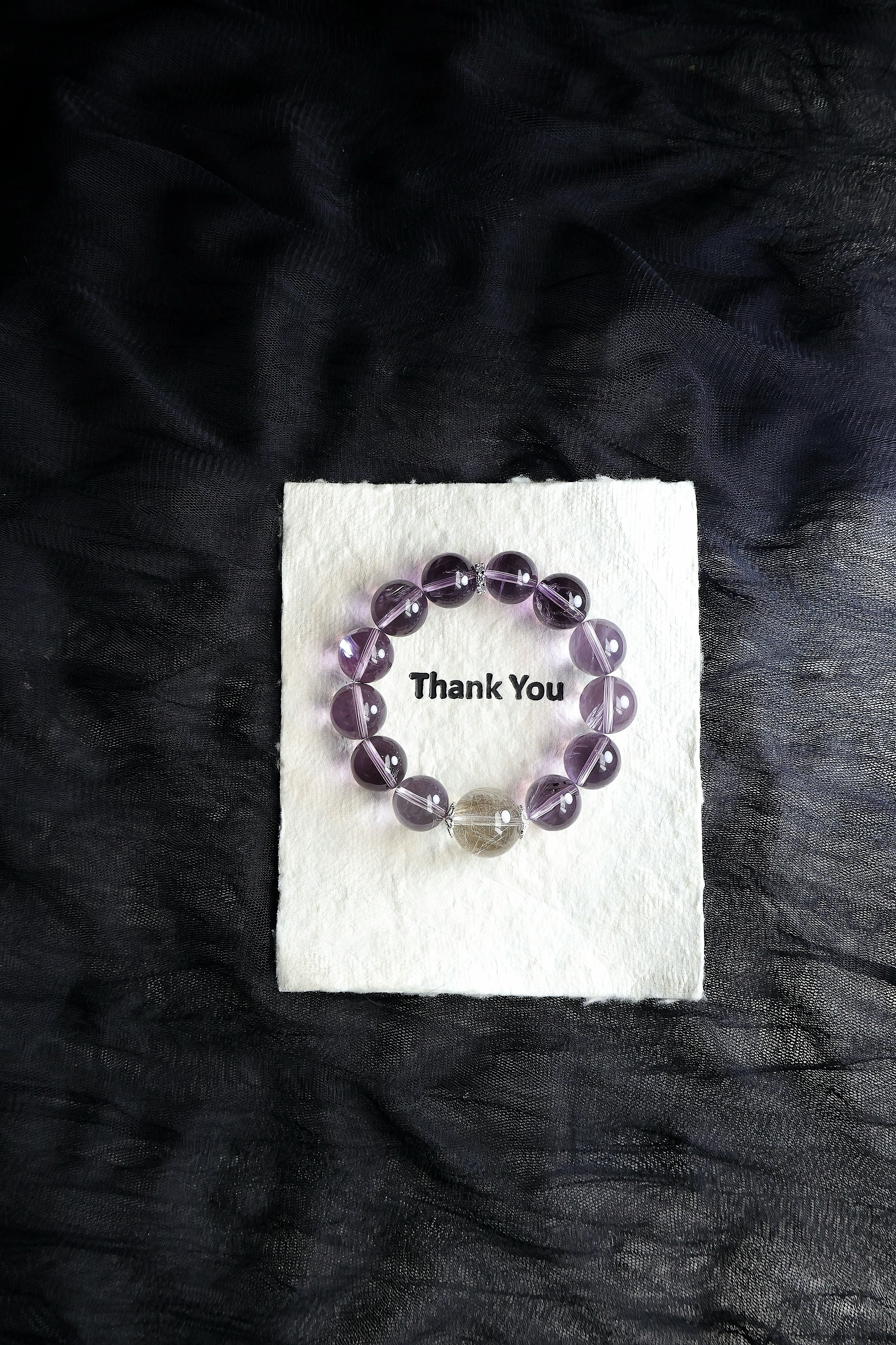 Amethyst paired with Gold Hair Crystal