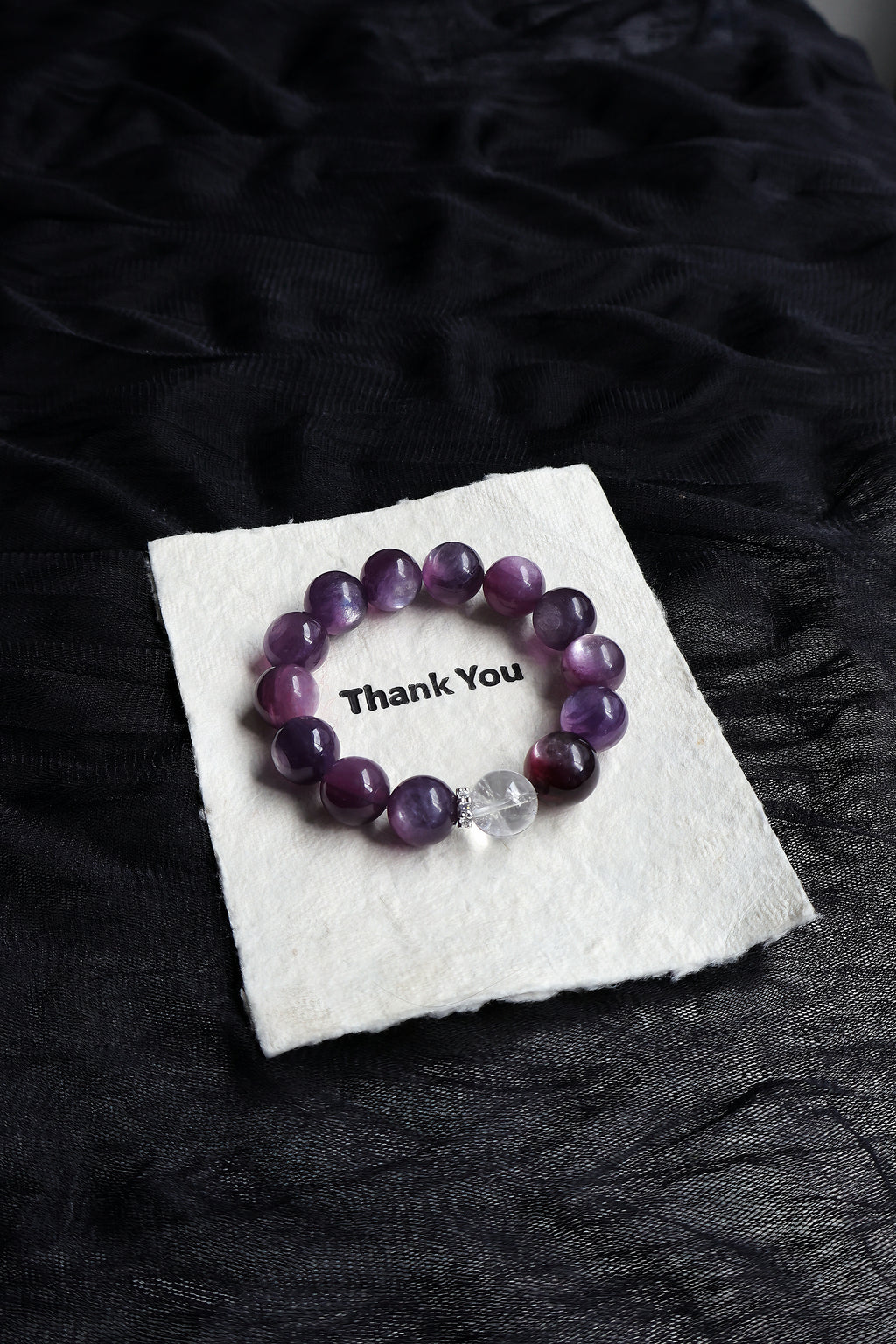 Purple Mica Stone paired with Clear Quartz