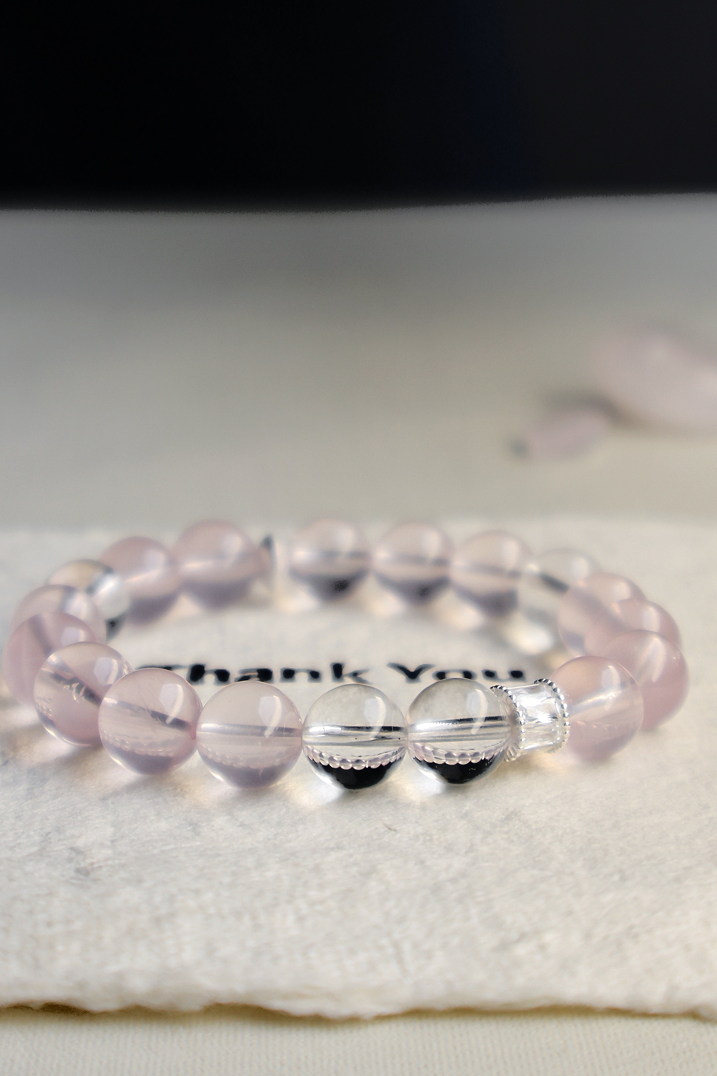 Rose Quartz & Clear Quartz Bracelet