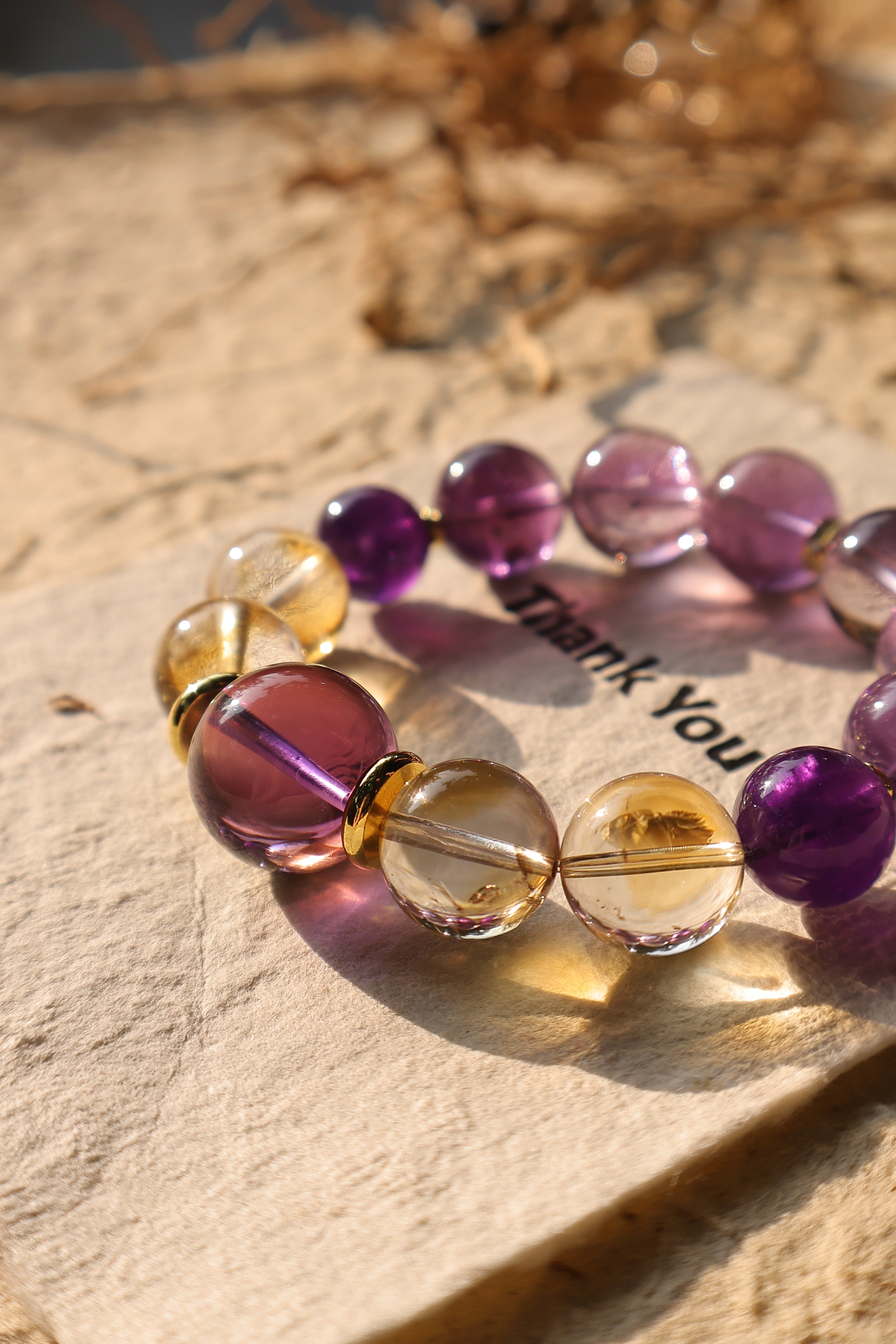 High-Quality Amethyst and Citrine Bracelet