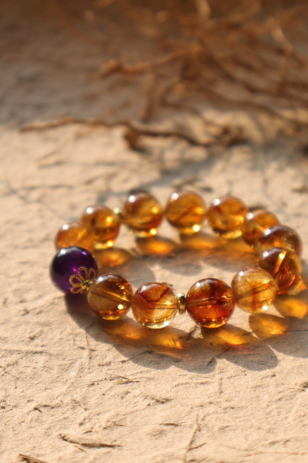 Amethyst paired with Citrine