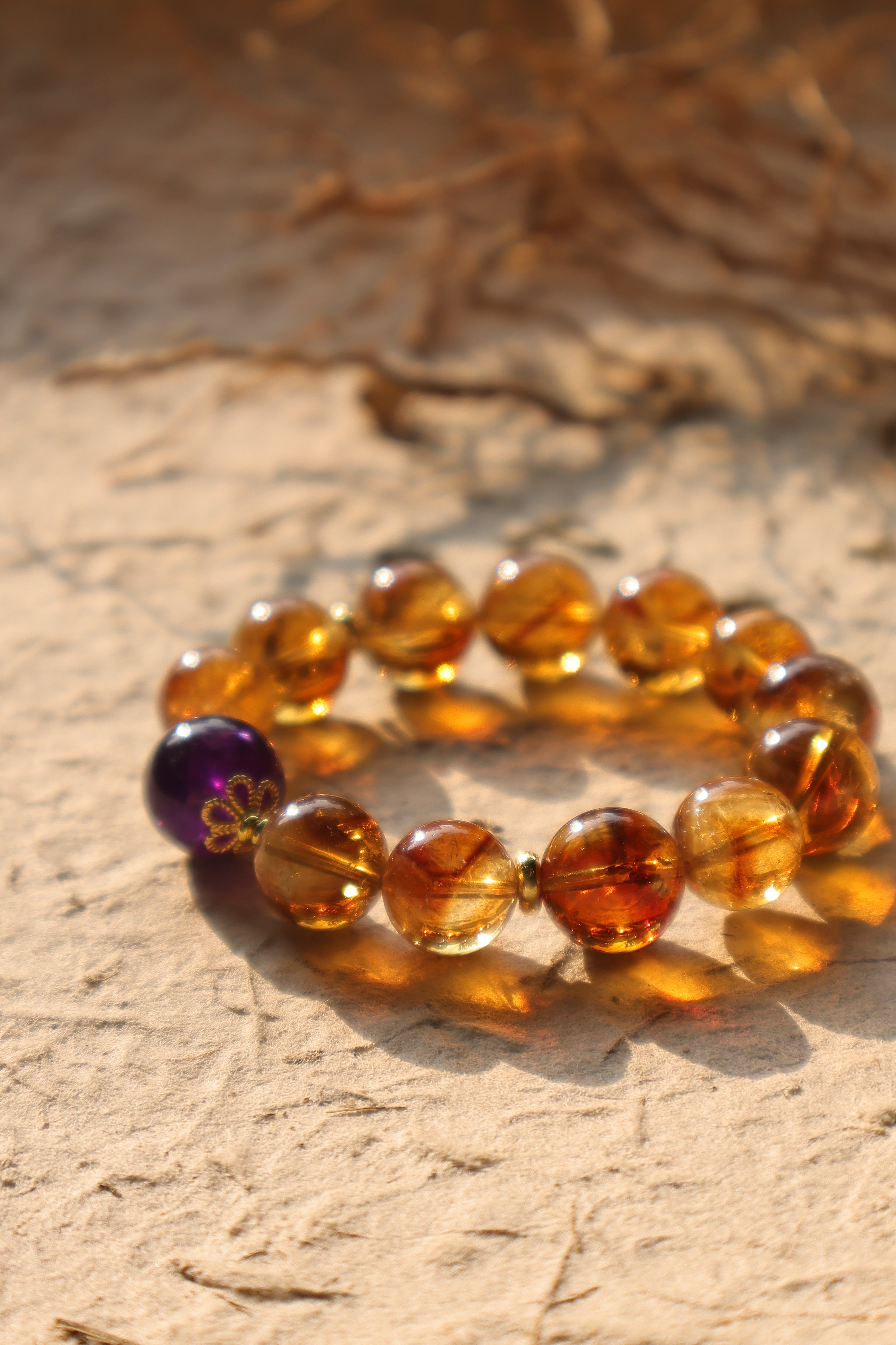 Amethyst paired with Citrine