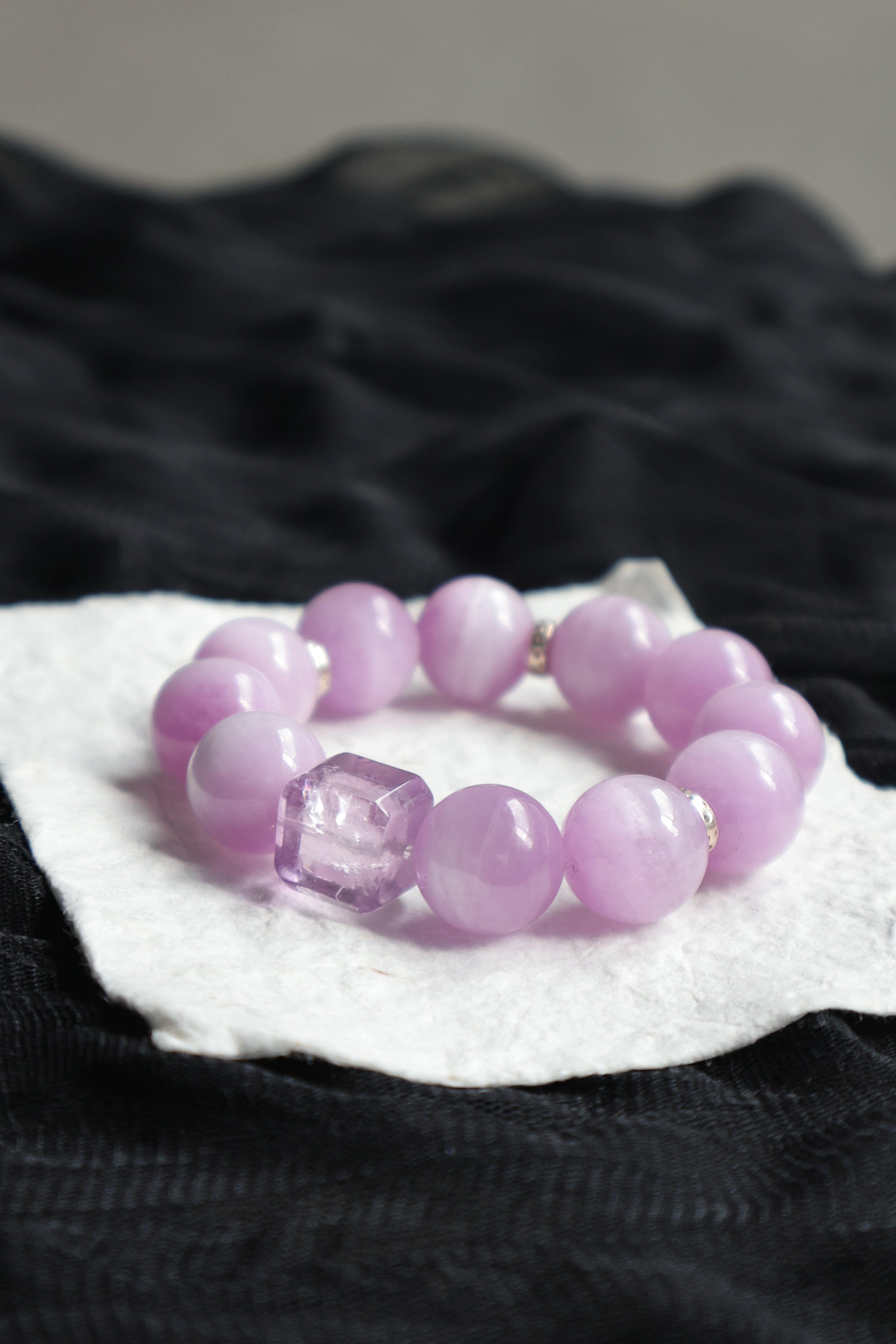 Kunzite with Amethyst bracelet